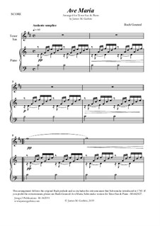 Ave Maria (Instrumental Version – Duets): For Tenor Sax & Piano by Johann Sebastian Bach, Charles Gounod