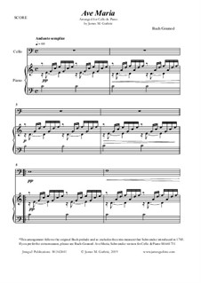 Ave Maria (Instrumental Version – Duets): For Cello & Piano by Johann Sebastian Bach, Charles Gounod