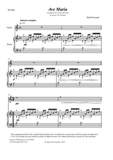 Ave Maria (Instrumental Version – Duets): For Violin & Piano by Johann Sebastian Bach, Charles Gounod