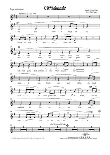 Wiehnacht, Op.20: G-Dur Singstimmen by Peter Nutt