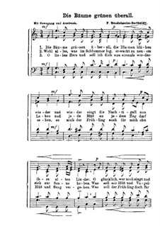 Die Bäume grünen überall: Für Chor by Felix Mendelssohn-Bartholdy