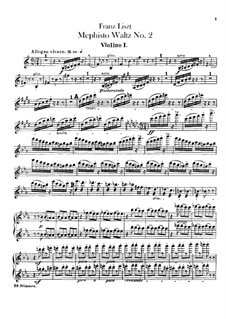 Walzer Nr.2 in Es-Dur für Orchester, S.111: Violinstimme I-II by Franz Liszt