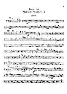 Walzer Nr.2 in Es-Dur für Orchester, S.111: Kontrabass-Stimme by Franz Liszt