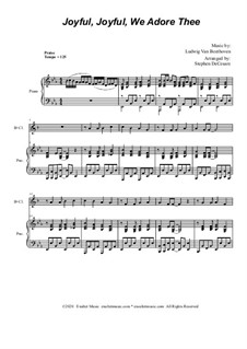 Ode to Joy (arr. S. DeCesare): For Bb-Clarinet solo and Piano by Ludwig van Beethoven