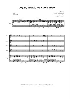 Ode to Joy (arr. S. DeCesare): For Saxophone Quartet and Piano by Ludwig van Beethoven