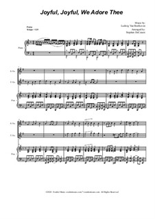 Ode to Joy (arr. S. DeCesare): Duet for Soprano and Tenor Saxophone by Ludwig van Beethoven