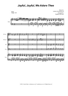Ode to Joy (arr. S. DeCesare): For Brass Quartet and Piano by Ludwig van Beethoven