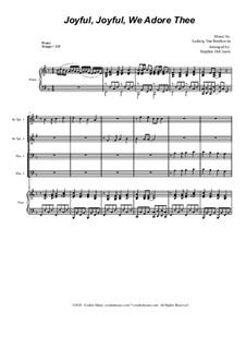 Ode to Joy (arr. S. DeCesare): For Brass Quartet and Piano - Alternate Version by Ludwig van Beethoven