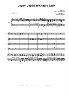 Ode to Joy (arr. S. DeCesare): For Woodwind Quartet and Piano by Ludwig van Beethoven