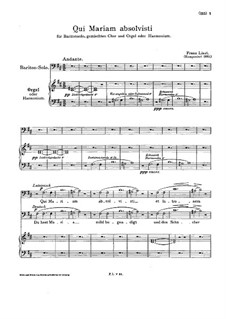 Qui Mariam absolvisti, S.65: Qui Mariam absolvisti by Franz Liszt