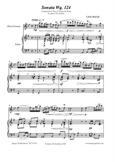 Sonate für Flöte und Cembalo in e-Moll, H 551 Wq 124: For oboe d'amore and piano by Carl Philipp Emanuel Bach