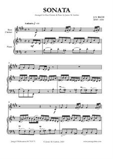 Sonate für Flöte und Cembalo Nr.1 in h-Moll, BWV 1030: For Bass Clarinet and Piano by Johann Sebastian Bach