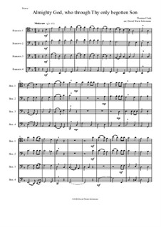 Almighty God, who through thy only begotten Son (Easter motet): For 4 bassoons by Thomas Clark