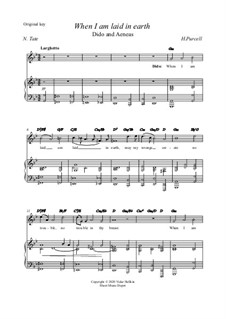 Dido's Lament: Original key by Henry Purcell