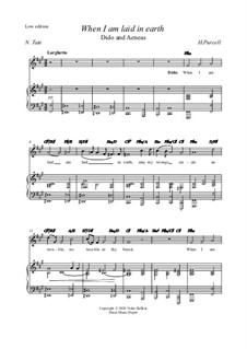 Dido's Lament: Low edition, baroque edition by Henry Purcell