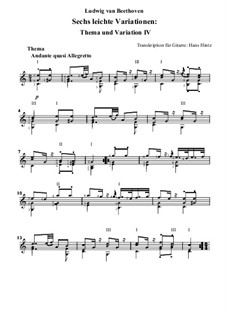 Sechs Variationen über ein eigenes Thema, WoO 77: Thema und Variation IV by Ludwig van Beethoven