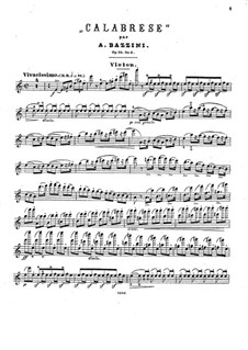 Sechs Charakterstücke. Calabrese, Op.34 No.6: Violinstimme by Antonio Bazzini