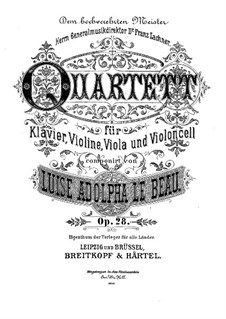 Klavierquartett in F-Dur, Op.28: Vollpartitur by Luise Adolpha Le Beau