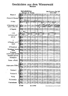 Geschichten aus dem Wienerwald, Op.325: Vollpartitur by Johann Strauss (Sohn)