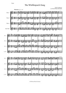 The Whiffenpoof Song (Baa! Baa! Baa!): For flute quartet (3 C flutes and 1 alto flute) by Tod Buchanan Galloway