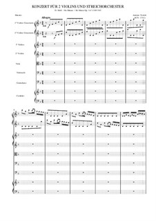 Konzert für zwei Violinen, Cello und Streicher Nr.11 in d-Moll, RV 565: Vollpartitur by Antonio Vivaldi