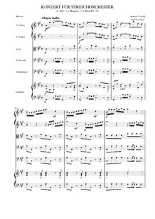Concerto for Strings in A Major, RV 158: Vollpartitur by Antonio Vivaldi