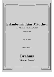 Nr.1-7: No.2 Erlaube mir, feins Madchen (G flat Major) by Johannes Brahms