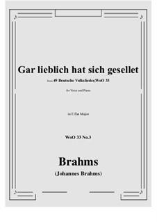 Nr.1-7: No.3 Gar lieblich hat sich gesellet (E flat Major) by Johannes Brahms