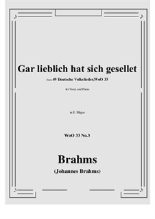 Nr.1-7: No.3 Gar lieblich hat sich gesellet (E Major) by Johannes Brahms