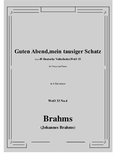 Nr.1-7: No.4 Guten Abend, mein tausiger Schatz (b flat minor) by Johannes Brahms