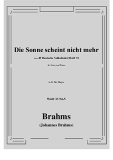 Nr.1-7: No.5 Die Sonne scheint nicht mehr (G flat Major) by Johannes Brahms