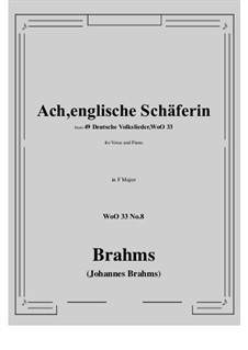 Nr.8-14: No.8 Ach, englische Schaferin (F Major) by Johannes Brahms