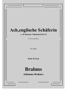 Nr.8-14: No.8 Ach, englische Schaferin (E Major) by Johannes Brahms