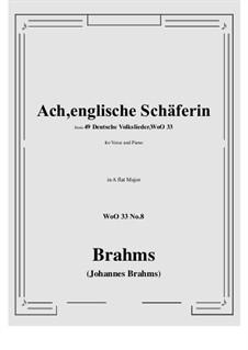 Nr.8-14: No.8 Ach, englische Schaferin (A flat Major) by Johannes Brahms