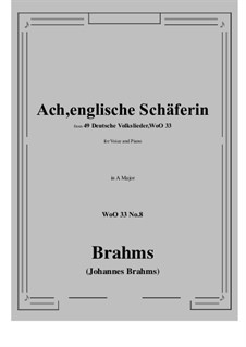 Nr.8-14: No.8 Ach, englische Schaferin (A Major) by Johannes Brahms