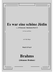 Nr.8-14: No.9 Es war eine schone Judin (G flat Major) by Johannes Brahms