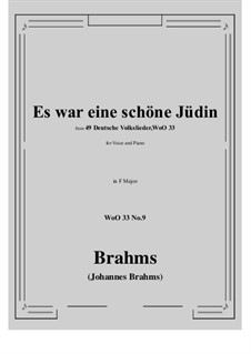 Nr.8-14: No.9 Es war eine schone Judin (F Major) by Johannes Brahms