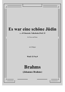 Nr.8-14: No.9 Es war eine schone Judin (G Major) by Johannes Brahms