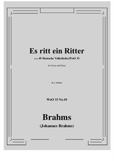 Nr.8-14: No.10 Es ritt ein Ritter (c minor) by Johannes Brahms