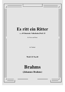 Nr.8-14: No.10 Es ritt ein Ritter (f minor) by Johannes Brahms