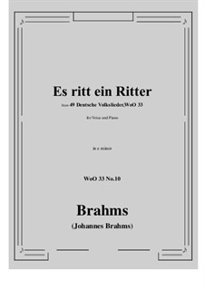Nr.8-14: No.10 Es ritt ein Ritter (e minor) by Johannes Brahms