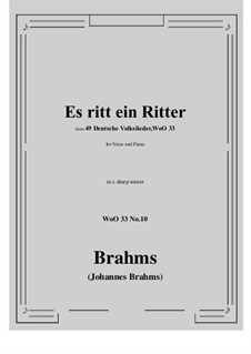 Nr.8-14: No.10 Es ritt ein Ritter (c sharp minor) by Johannes Brahms