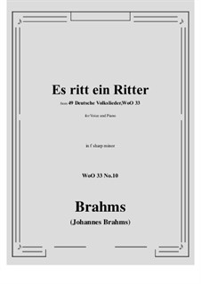 Nr.8-14: No.10 Es ritt ein Ritter (f sharp minor) by Johannes Brahms