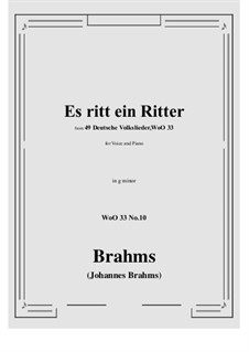 Nr.8-14: No.10 Es ritt ein Ritter (g minor) by Johannes Brahms