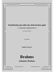 Nr.8-14: No.12 Feinsliebchen, du sollst mir nicht barfuss gehn (g minor) by Johannes Brahms