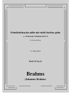 Nr.8-14: No.12 Feinsliebchen, du sollst mir nicht barfuss gehn (c sharp minor) by Johannes Brahms