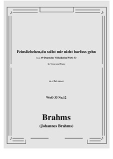 Nr.8-14: No.12 Feinsliebchen, du sollst mir nicht barfuss gehn (e flat minor) by Johannes Brahms