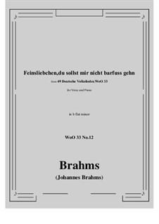 Nr.8-14: No.12 Feinsliebchen, du sollst mir nicht barfuss gehn (b flat minor) by Johannes Brahms