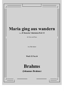 Nr.8-14: No.14 Maria ging aus wandern (a flat minor) by Johannes Brahms