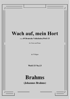 Nr.8-14: No.13 Wach auf, mein Hort (F Major) by Johannes Brahms